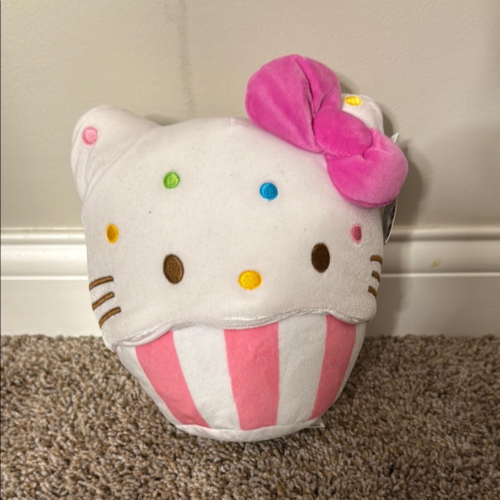 Hello Kitty Cupcake Plush with Pink and White
